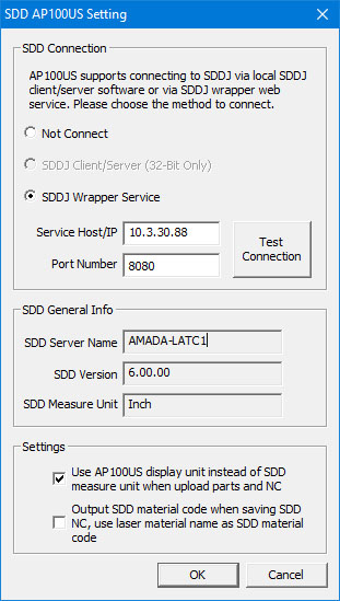 SDD AP100US Setting