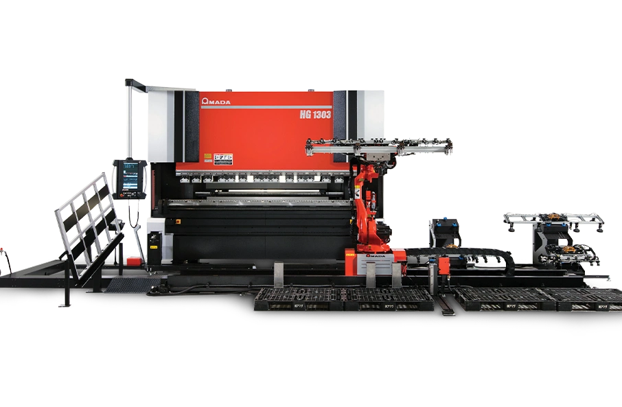 Hydraulic Robotic Press Brake System HG 1303 RM Series with Large Robotic Arm and Grippers