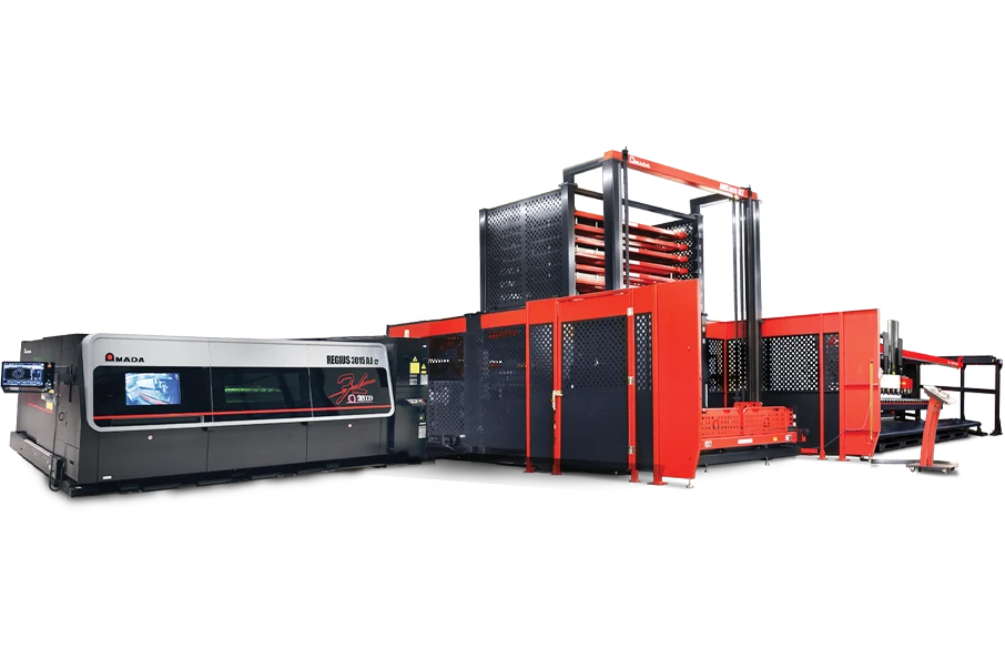 REGIUS 3015 Fiber Laser with AMS CLT Cycle Loader with TK-L Automated Parts Sorter