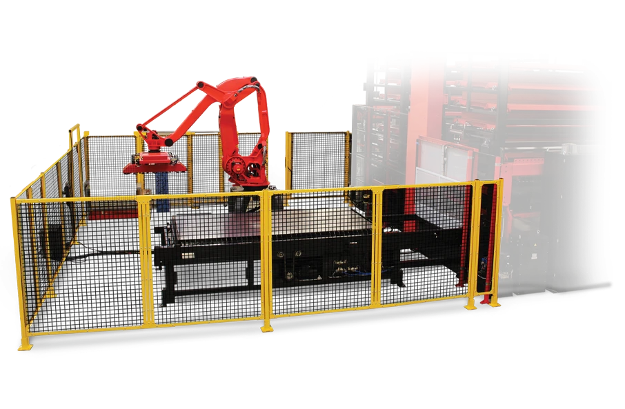 PSR Part Sorting Robot with safety fence