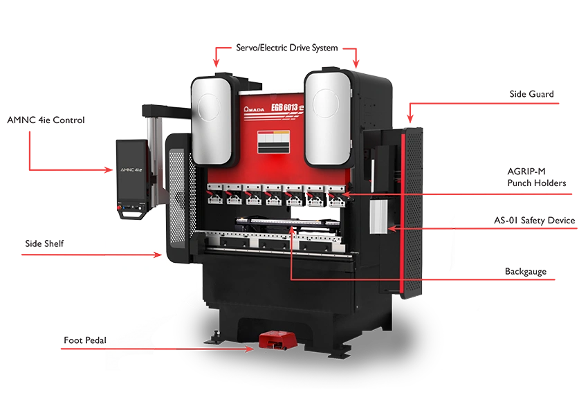 EGBe Compact Electric Press Brake Series Specifications Diagram