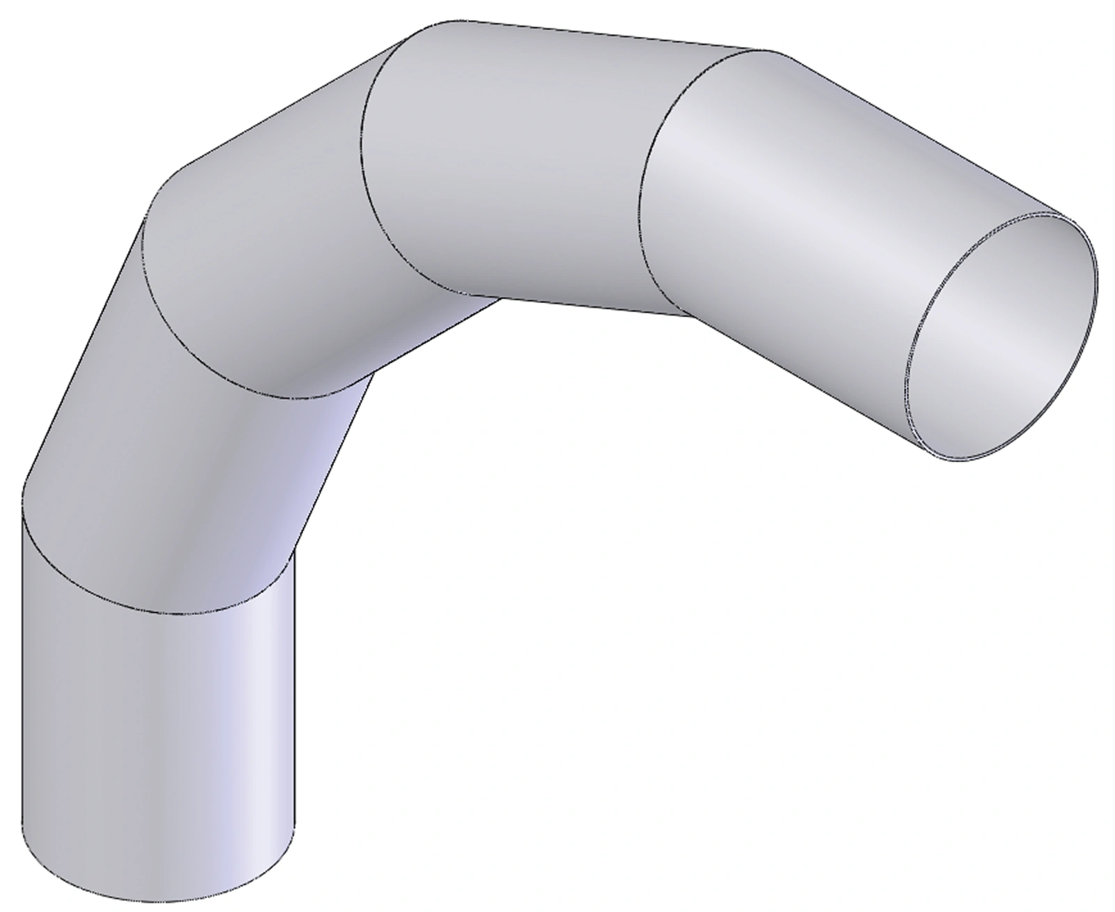 Example of Sheetworks Sheet Metal CAD 3D Design - Tube Duct