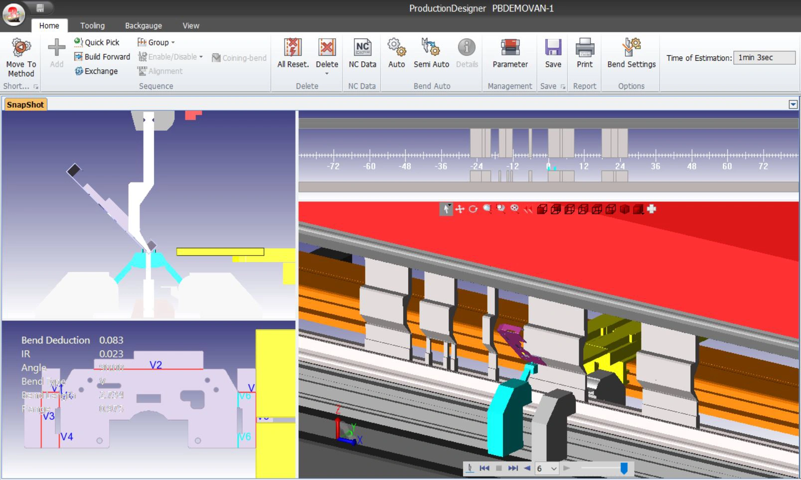 VPSS3i Bending Design & Operations Software Display