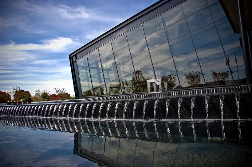 Schaumburg Solution Center Main Entrance Waterfall and Pond