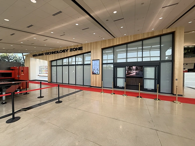 Welding Technology Zone entrance and red carpet at the Schaumburg Solution Center